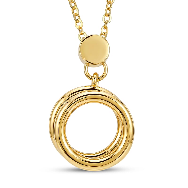 Dual Round Pendant Necklace in 24K Yellow Gold 18 Inches 3.38 Grams