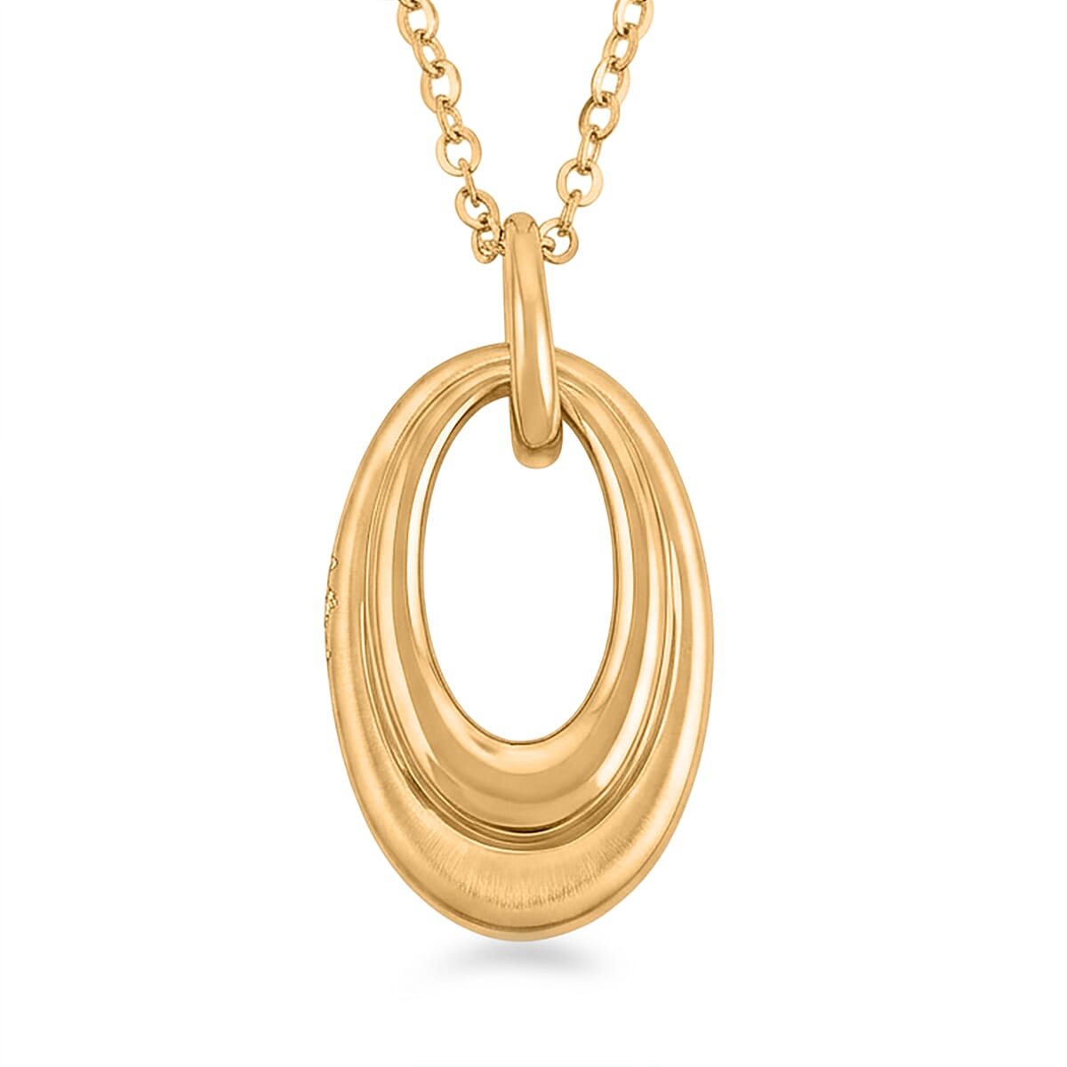 Dual Oval Pendant Necklace in 24K Yellow Gold 18 Inches 3.28 Grams
