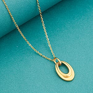 Dual Oval Pendant Necklace in 24K Yellow Gold 18 Inches 3.28 Grams