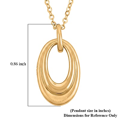 Dual Oval Pendant Necklace in 24K Yellow Gold 18 Inches 3.28 Grams