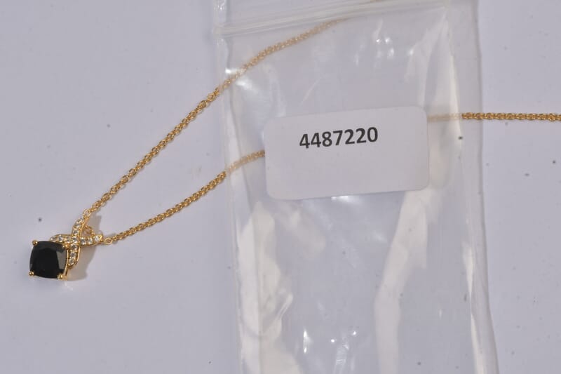 EverTrue Thai Black Spinel 3.40 ctw Pendant in 18K YG Plated with ION Plated YG Stainless Steel Necklace (20 Inches)