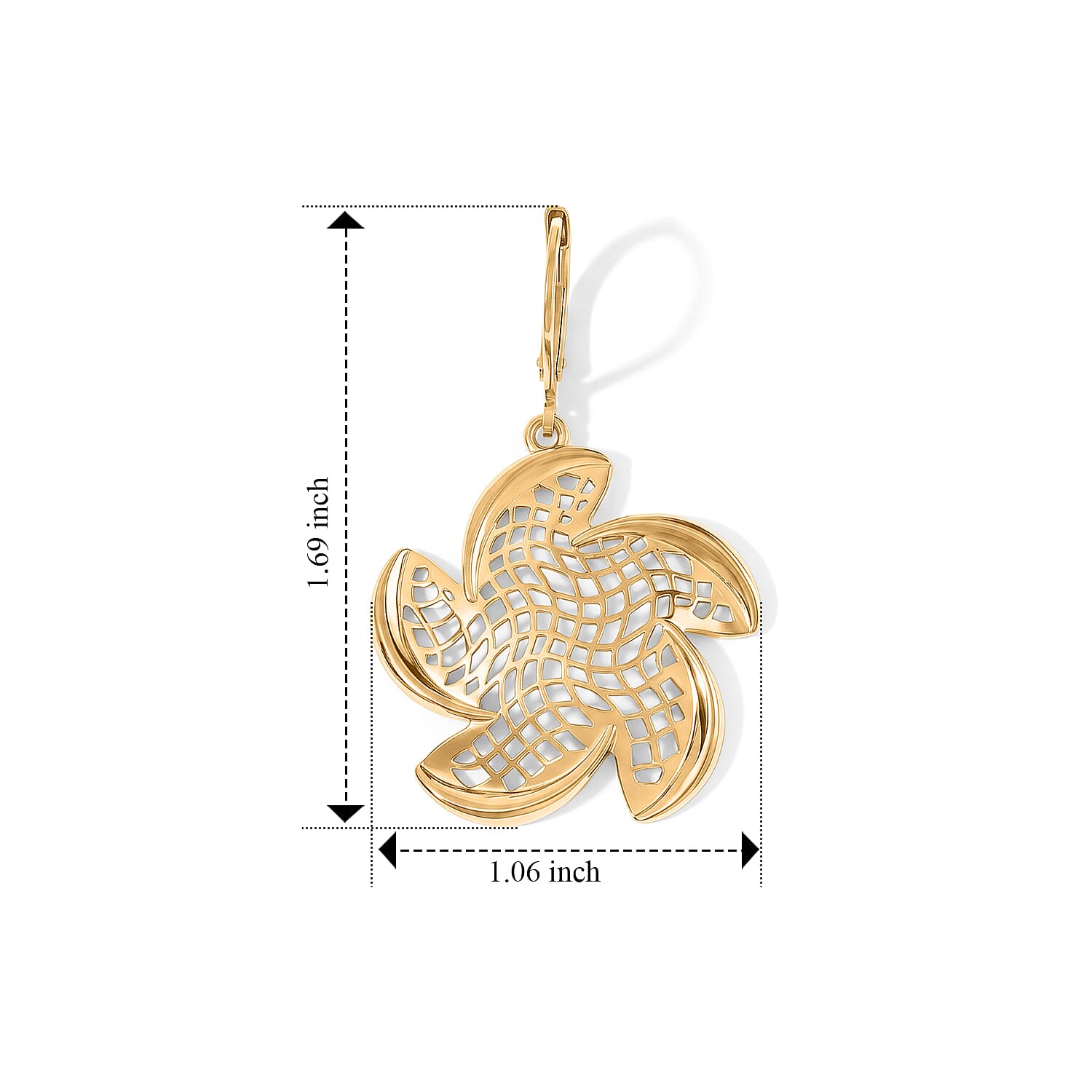 EverTrue Bronzella Collection Pavé Sea Turtle Earrings, Pendant in 18K YG Plated Bronze with ION Plated YG Stainless Steel Necklace (20 Inches)