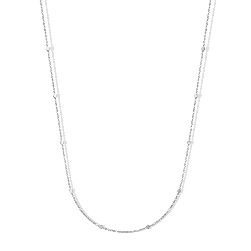Set of 2 Necklace in Rhodium Over and Sterling Silver 2.60 Grams 18 Inches