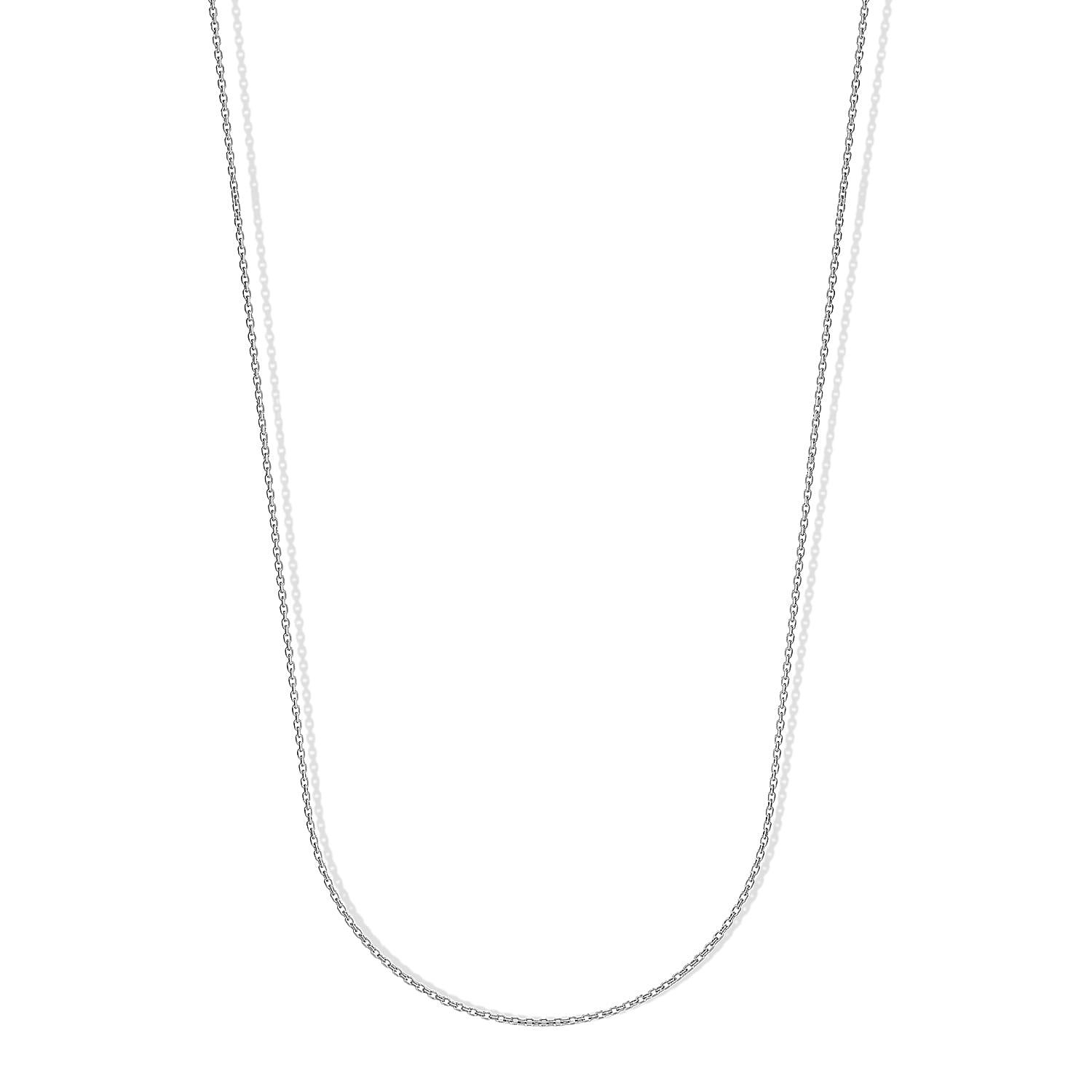 Set of 2 Necklace in Rhodium Over and Sterling Silver 2.60 Grams 18 Inches