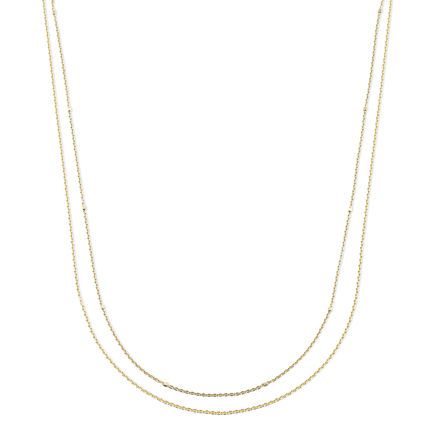 Set of 2 Necklace in 14K YG Over Sterling Silver 2.60 Grams 18 Inches