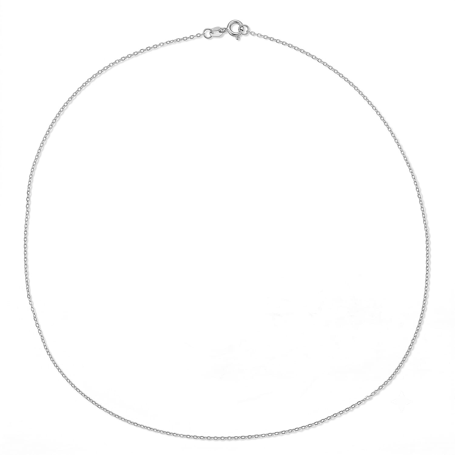 Italian Set of 2 Necklace in Rhodium Over Sterling Silver 2.10 Grams 18 Inches