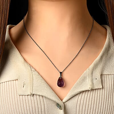 Lavender Amethyst 8.00 ctw Pendant in Silvertone with Stainless Steel Necklace (20 Inches)