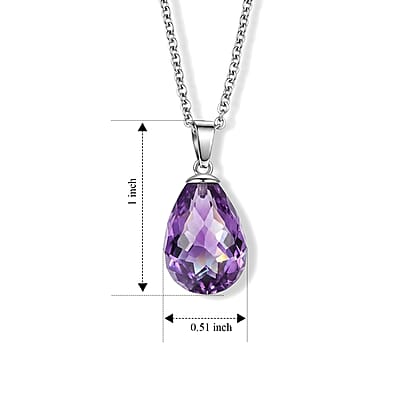 Lavender Amethyst 8.00 ctw Pendant in Silvertone with Stainless Steel Necklace (20 Inches)