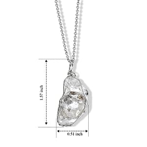Herkimer Quartz 15.00 ctw Pendant in Silvertone with Stainless Steel (20 Inches)