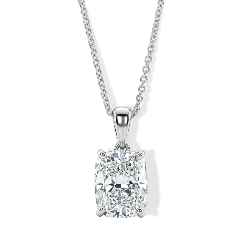 Luxuriant Lab Grown Diamond E-F VS 3.00 ctw Pendant Necklace in 950 Palladium and 10K White Gold 20 Inches