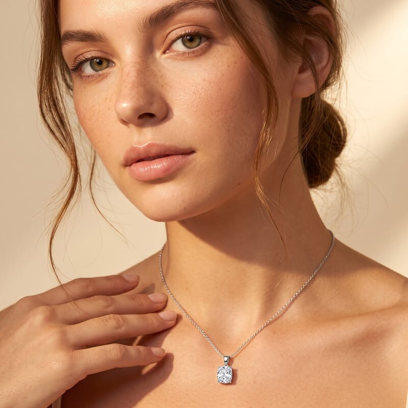 Luxuriant Lab Grown Diamond E-F VS 3.00 ctw Pendant Necklace in 950 Palladium and 10K White Gold 20 Inches