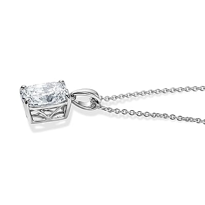 Luxuriant Lab Grown Diamond E-F VS 3.00 ctw Pendant Necklace in 950 Palladium and 10K White Gold 20 Inches