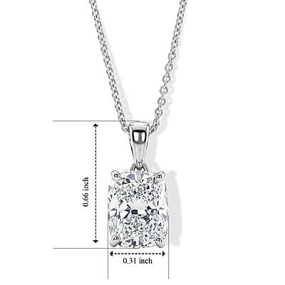 Luxuriant Lab Grown Diamond E-F VS 3.00 ctw Pendant Necklace in 950 Palladium and 10K White Gold 20 Inches