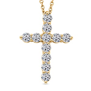 Luxuriant Lab Grown Diamond G-H SI 2.00 ctw Pendant Necklace in 18K Vermeil Yellow Gold Over Sterling Silver 20 Inches 