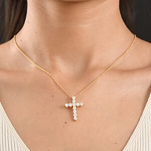 Luxuriant Lab Grown Diamond G-H SI 2.00 ctw Pendant Necklace in 18K Vermeil Yellow Gold Over Sterling Silver 20 Inches 