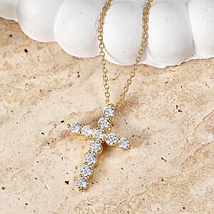 Luxuriant Lab Grown Diamond G-H SI 2.00 ctw Pendant Necklace in 18K Vermeil Yellow Gold Over Sterling Silver 20 Inches 
