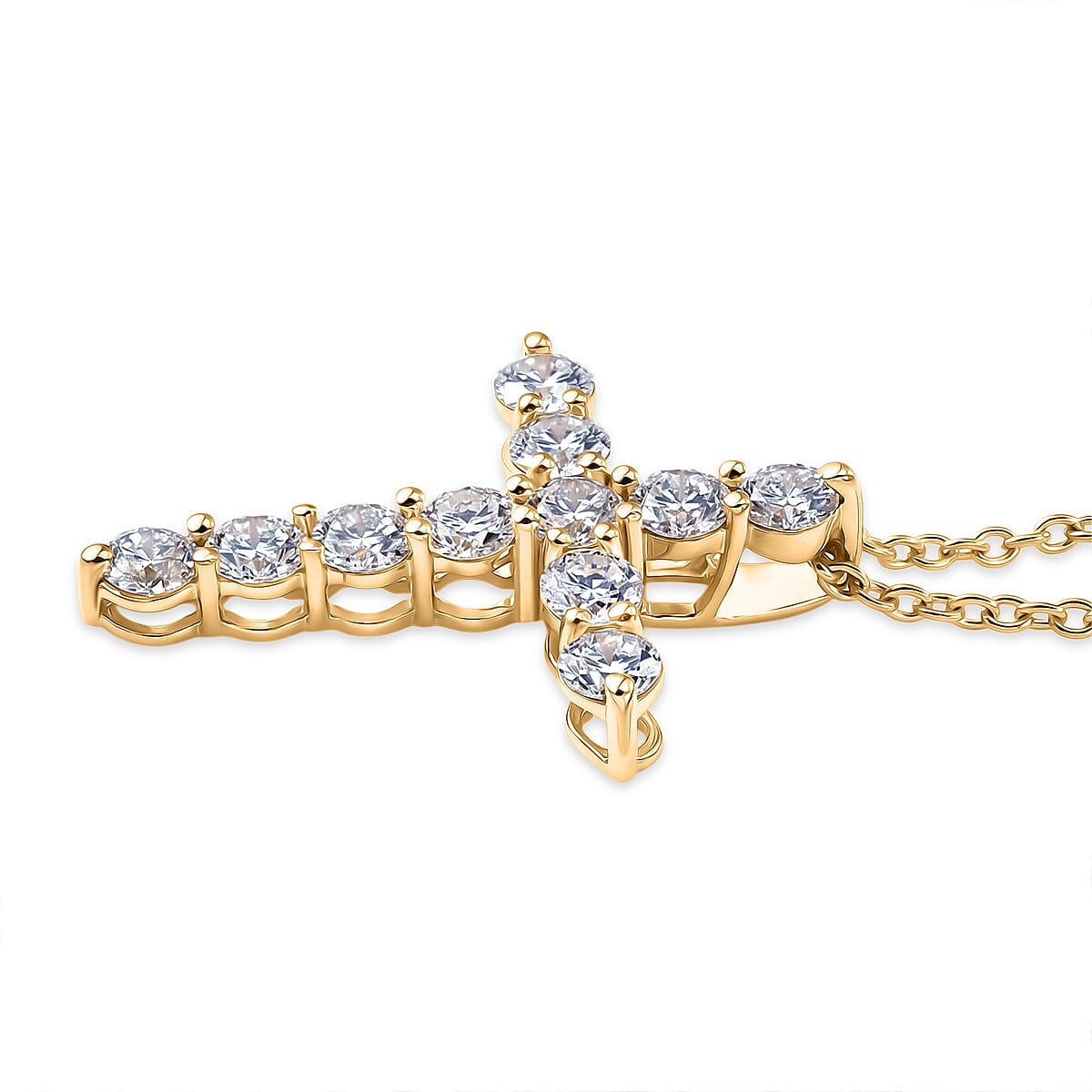 Luxuriant Lab Grown Diamond G-H SI 2.00 ctw Pendant Necklace in 18K Vermeil Yellow Gold Over Sterling Silver 20 Inches