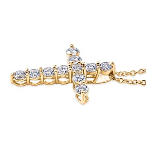 Luxuriant Lab Grown Diamond G-H SI 2.00 ctw Pendant Necklace in 18K Vermeil Yellow Gold Over Sterling Silver 20 Inches 
