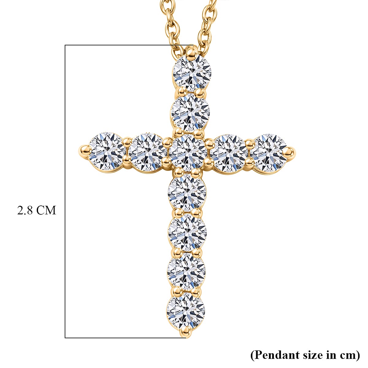 Luxuriant Lab Grown Diamond G-H SI 2.00 ctw Pendant Necklace in 18K Vermeil Yellow Gold Over Sterling Silver 20 Inches  image number 5