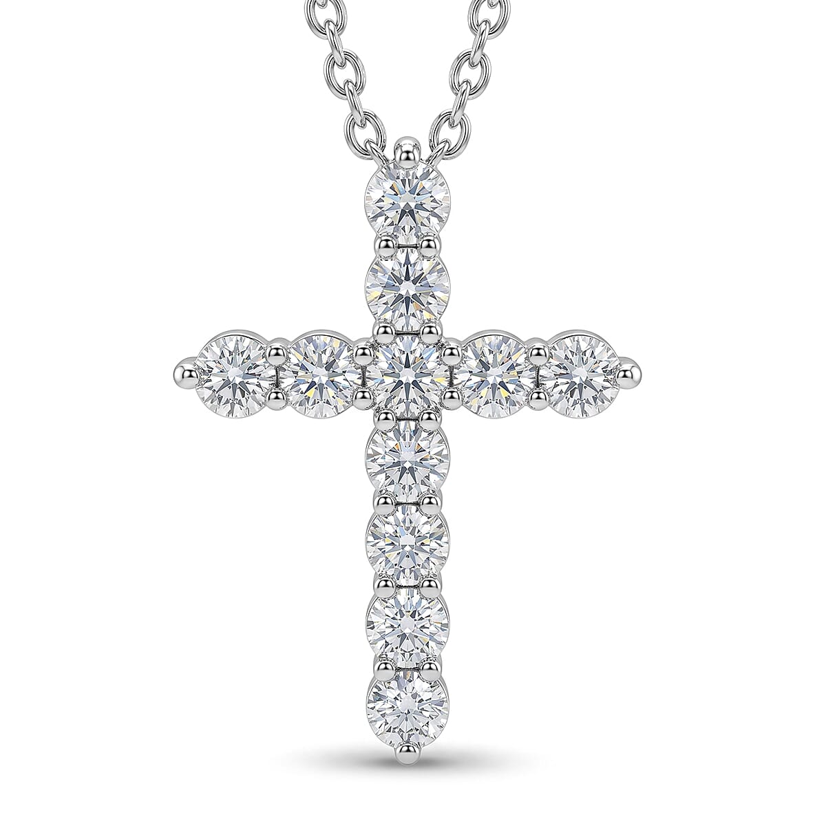 Luxuriant Lab Grown Diamond (G-H, SI) Pendant Necklace (20 Inches) in 18K Vermeil YG Over Sterling Silver 2.00 ctw
