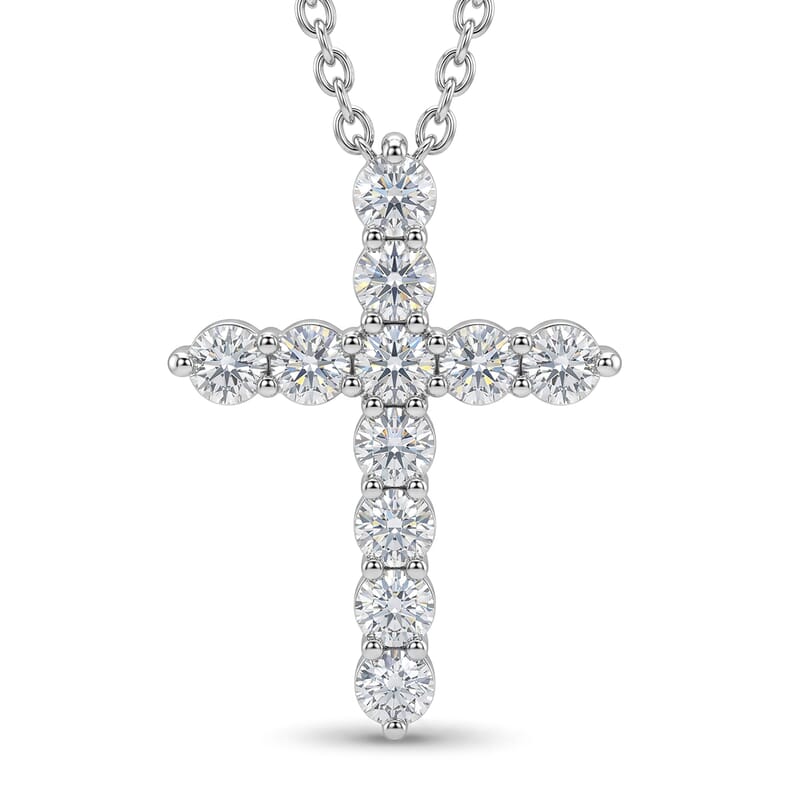 Luxuriant Lab Grown Diamond G-H SI 2.00 ctw Pendant Necklace in Rhodium Over Sterling Silver 20 Inches