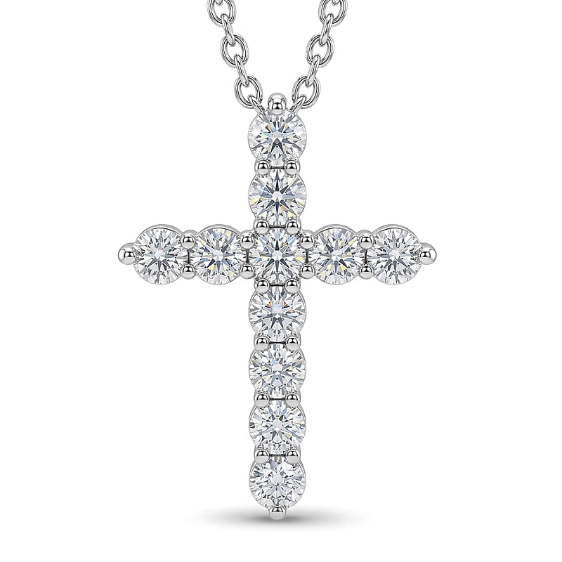 Luxuriant Lab Grown Diamond G-H SI 2.00 ctw Pendant Necklace in Rhodium Over Sterling Silver 20 Inches