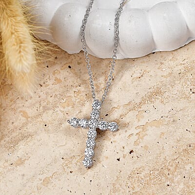 Luxuriant Lab Grown Diamond G-H SI 2.00 ctw Pendant Necklace in Rhodium Over Sterling Silver 20 Inches