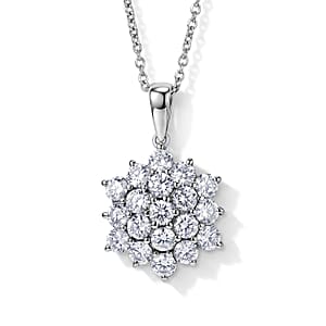EverTrue Simulated Diamond Pendant Necklace in Stainless Steel 20 Inches 