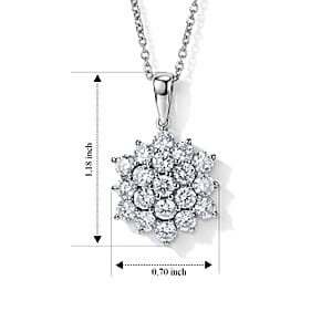 EverTrue Simulated Diamond Pendant Necklace in Stainless Steel 20 Inches 