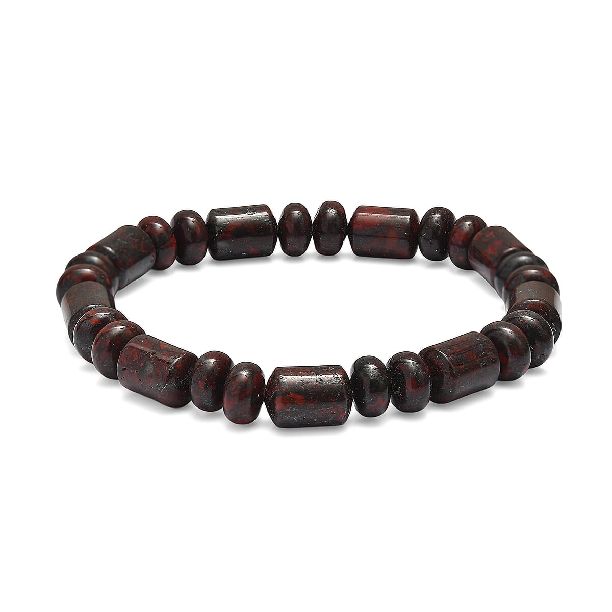 EverTrue Red Jasper Beaded Stretch Bracelet and Necklace (20 Inches) in Platinum Bond 410.00 ctw image number 6
