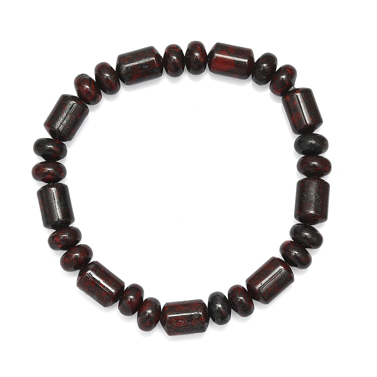 EverTrue Red Jasper Beaded Stretch Bracelet and Necklace (20 Inches) in Platinum Bond 410.00 ctw image number 7