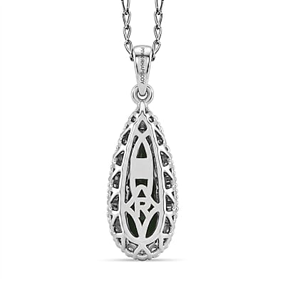 Certified & Appraised Rhapsody AAAA Pirineu Lagoon Tourmaline and Diamond VS 2.00 ctw Pendant Necklace in 950 Platinum 20 Inches