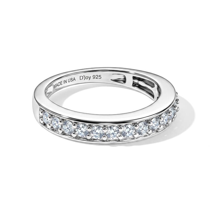 D'Joy Tanzanian Wine Garnet and White Zircon 3.40 ctw Set of 2 Ring in Rhodium Over Sterling Silver (Size 6.00)