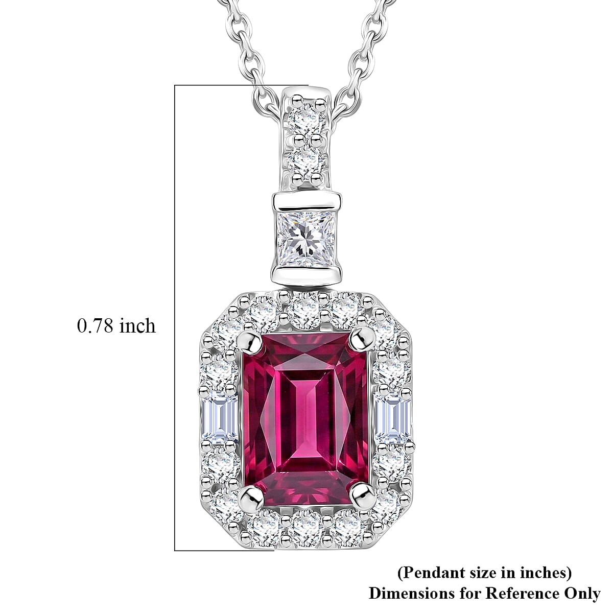 D'Joy Premium Usambara Color Change Garnet and Moissanite 1.54 ctw Pendant Necklace in Rhodium Over Sterling Silver (18 Inches)