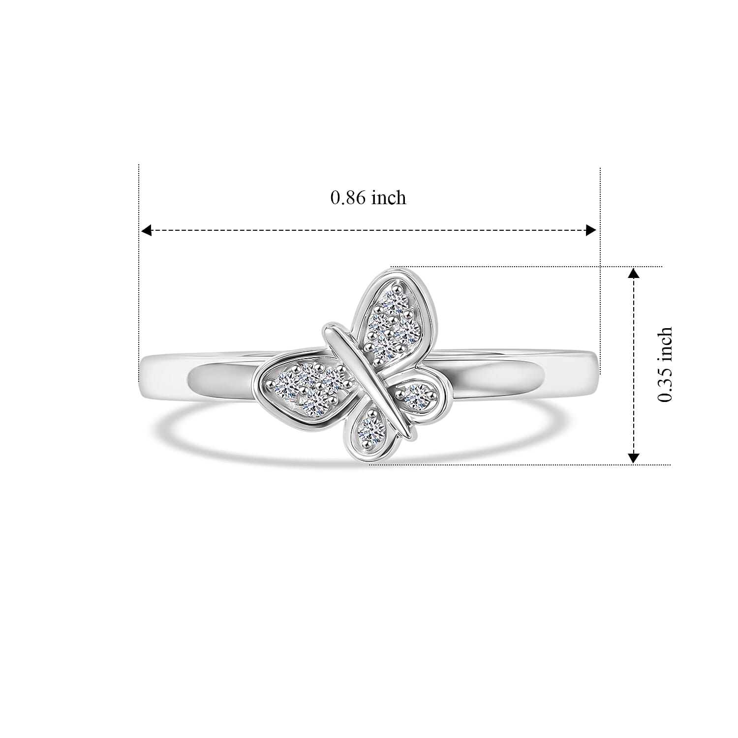 Luxuriant Lab Grown Diamond G-H SI 0.10 ctw Set of 2 Stackable Ring in 18K Vermeil YG and Rhodium Over Sterling Silver (Size 5.00)