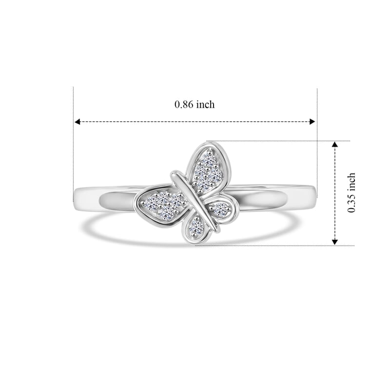 Luxuriant Lab Grown Diamond G-H SI 0.10 ctw Set of 2 Stackable Ring in 18K Vermeil YG and Rhodium Over Sterling Silver (Size 5.00)