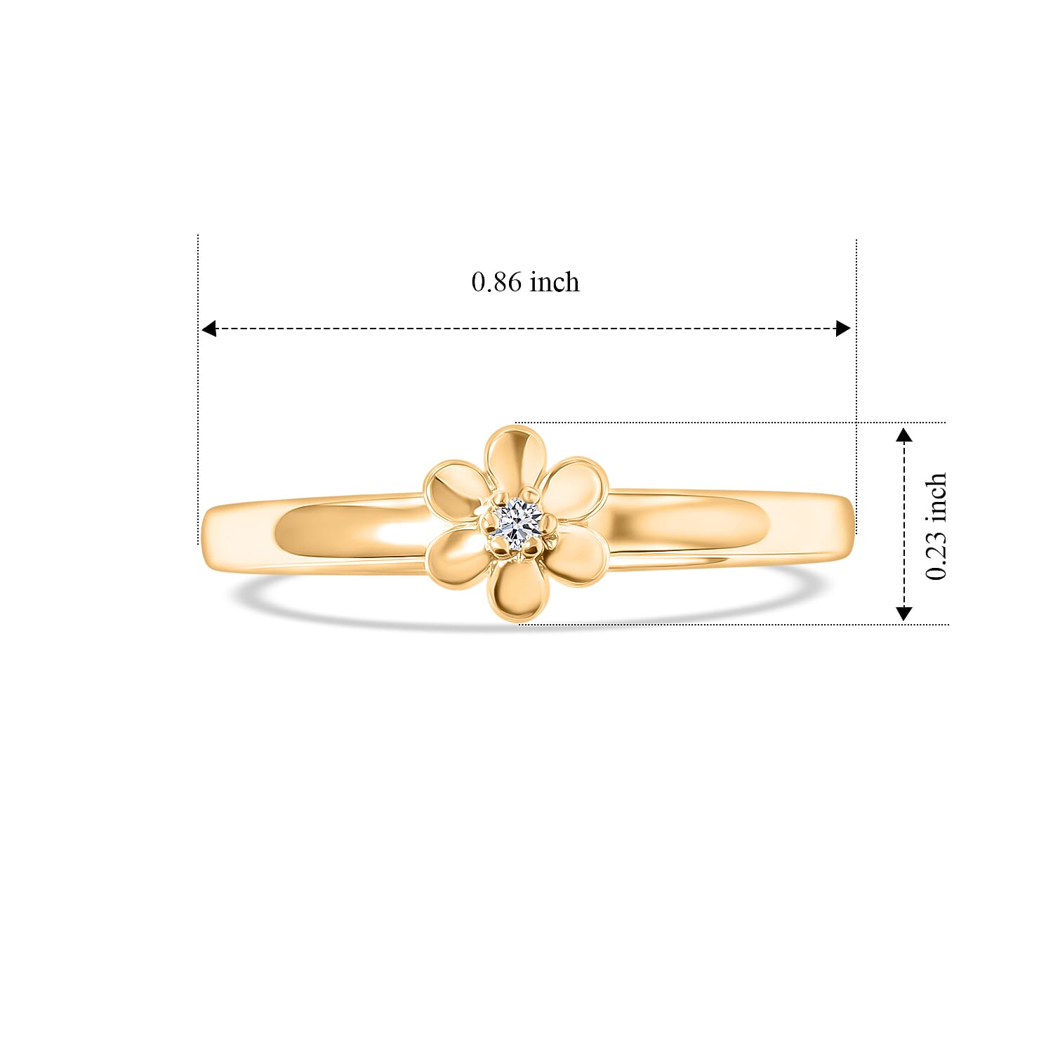 Luxuriant Lab Grown Diamond G-H SI 0.10 ctw Set of 2 Stackable Ring in 18K Vermeil YG and Rhodium Over Sterling Silver (Size 5.00)
