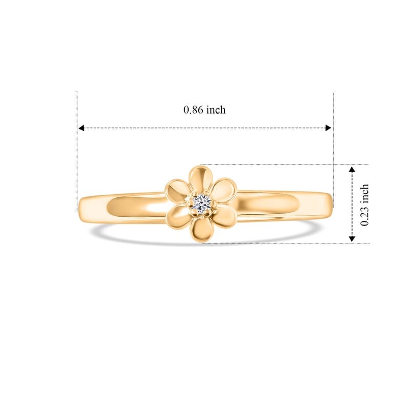Luxuriant Lab Grown Diamond G-H SI 0.10 ctw Set of 2 Stackable Ring in 18K Vermeil YG and Rhodium Over Sterling Silver (Size 5.00)