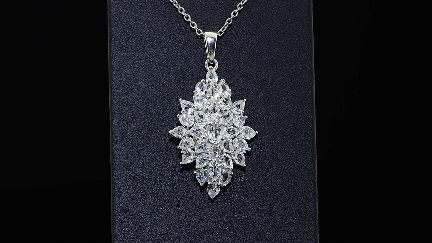 EverTrue Orissa Rhodolite Garnet Pendant in Platinum Bond with Stainless Steel Necklace (20 Inches) 6.60 ctw