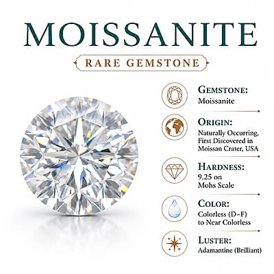 D'Joy Certified Moissanite (D, VVS) 1.00 ctw Solitaire Pendant in 18K YG Plated Sterling Silver with ION Plated YG Stainless Steel Necklace 20 Inches