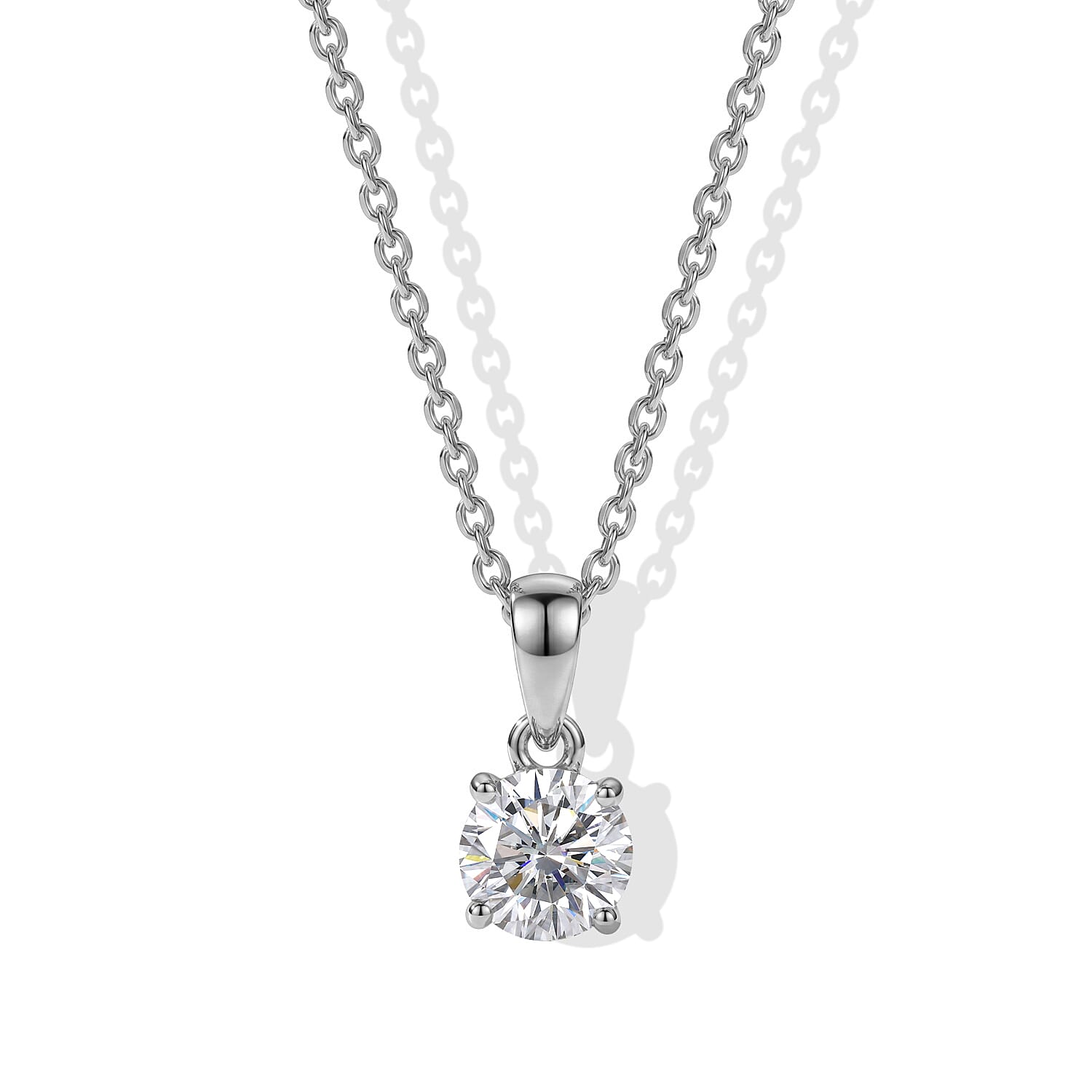 D'Joy Moisanite 1.00 ctw Pendant in 18K YG Plated Sterling Silver with ION Plated YG Stainless Steel Necklace 20 Inches