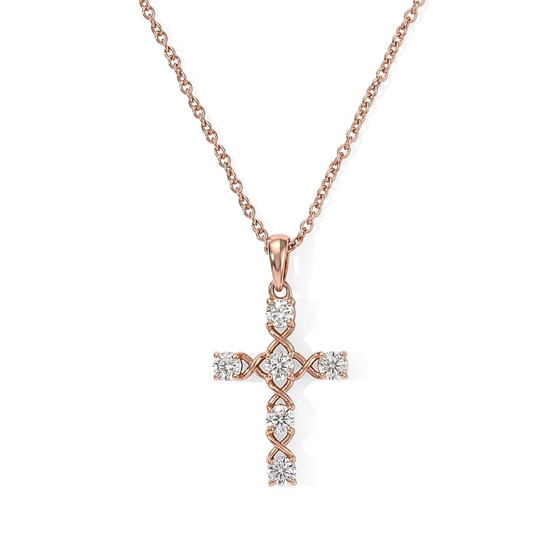 Pendant with Chain (Size 20) Stainless Steel 1.02 ctw