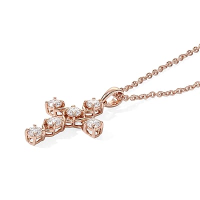 Pendant with Chain (Size 20) Stainless Steel 1.02 ctw