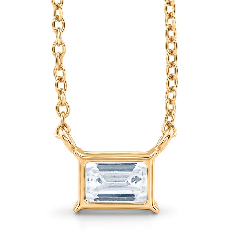 Moissanite 2.00 ctw Pendant Necklace in 14K YG Over Sterling Silver 18-20 Inches
