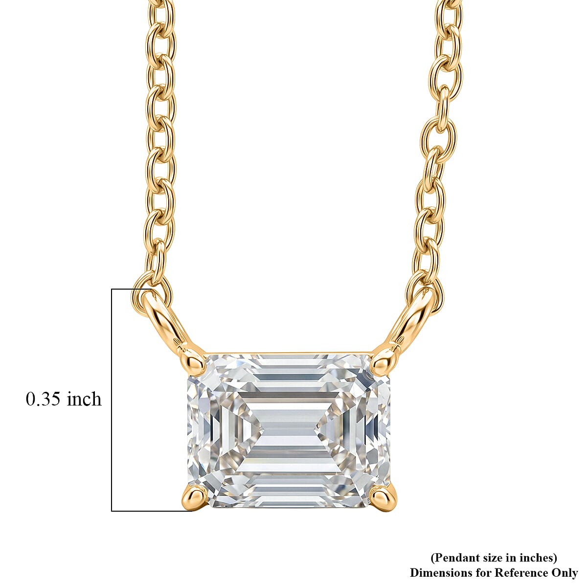 Memorial Day TLV Moissanite Pendant Necklace (18-20 Inches) in 14K YG Over Sterling Silver 2.00 ctw image number 5