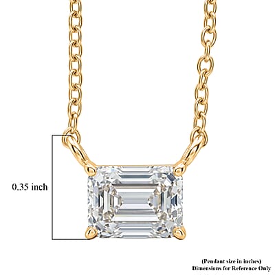 Moissanite 2.00 ctw Pendant Necklace in 14K YG Over Sterling Silver 18-20 Inches