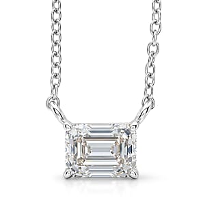 Moissanite  2.00 ctw Pendant Necklace in Sterling Silver 18-20 Inches 