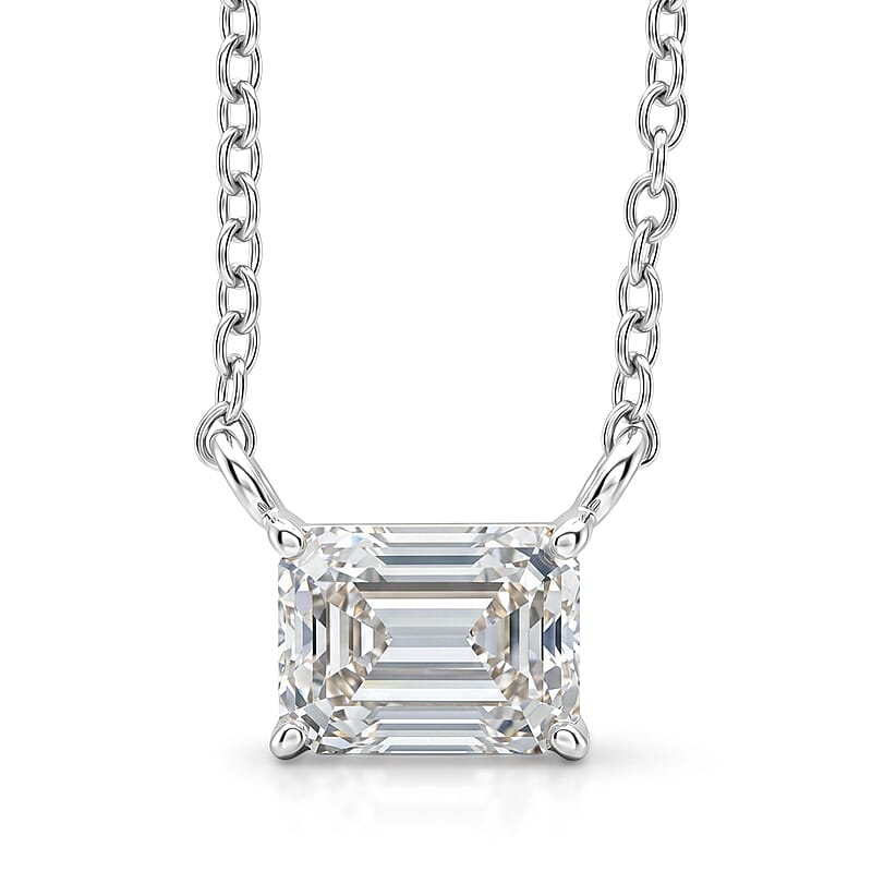 Moissanite  2.00 ctw Pendant Necklace in Sterling Silver 18-20 Inches