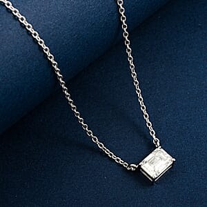 Moissanite  2.00 ctw Pendant Necklace in Sterling Silver 18-20 Inches 