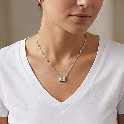Moissanite  2.00 ctw Pendant Necklace in Sterling Silver 18-20 Inches